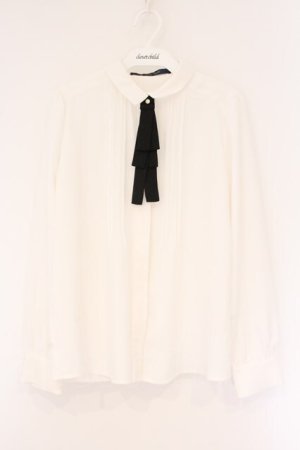 画像: an another angelus / 多重リボンタイ付きピンタックブラウス  オフシロ O-26-04-06-029-CA-BL-IG-OS