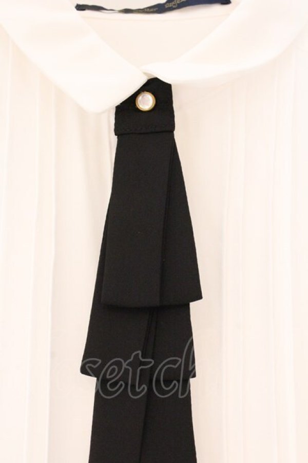 画像2: an another angelus / 多重リボンタイ付きピンタックブラウス  オフシロ O-26-04-06-029-CA-BL-IG-OS (2)