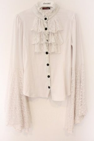 画像: Qutie Frash / 2022-黒華-姫袖ブラウス  ホワイト O-26-04-07-038-QU-BL-OW-OS