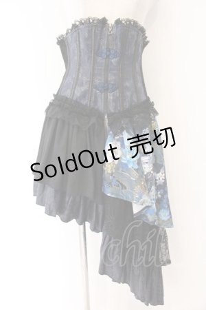 画像: Qutie Frash / コルセットスカート  ブルー×ブラック O-26-04-07-039-QU-SK-OW-OS
