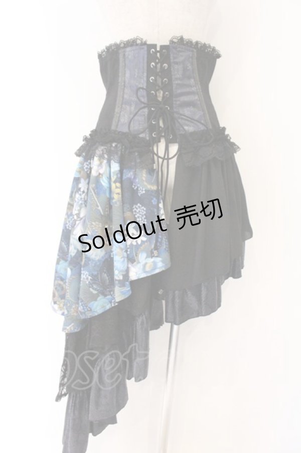 画像3: Qutie Frash / コルセットスカート  ブルー×ブラック O-26-04-07-039-QU-SK-OW-OS (3)