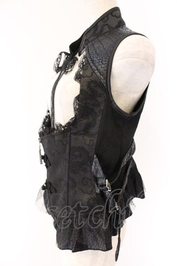 画像2: Qutie Frash / チャイナベスト  ブラック O-26-04-07-040-QU-TO-OW-OS (2)