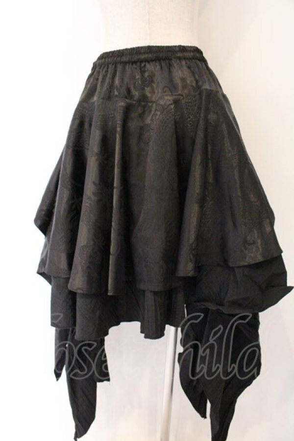 画像3: Qutie Frash / 2023年プレミアム-蘿月-アシメスカート  ブラック O-26-04-07-044-QU-SK-OW-OS (3)