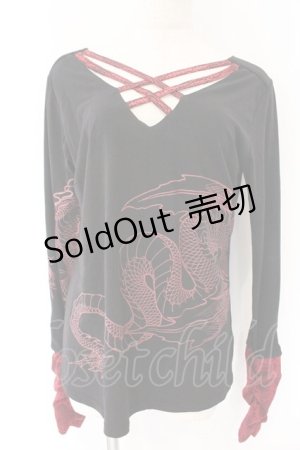 画像: Qutie Frash / クロスインナーカットソー  ブラック×レッド O-26-04-07-050-QU-TO-OW-OS