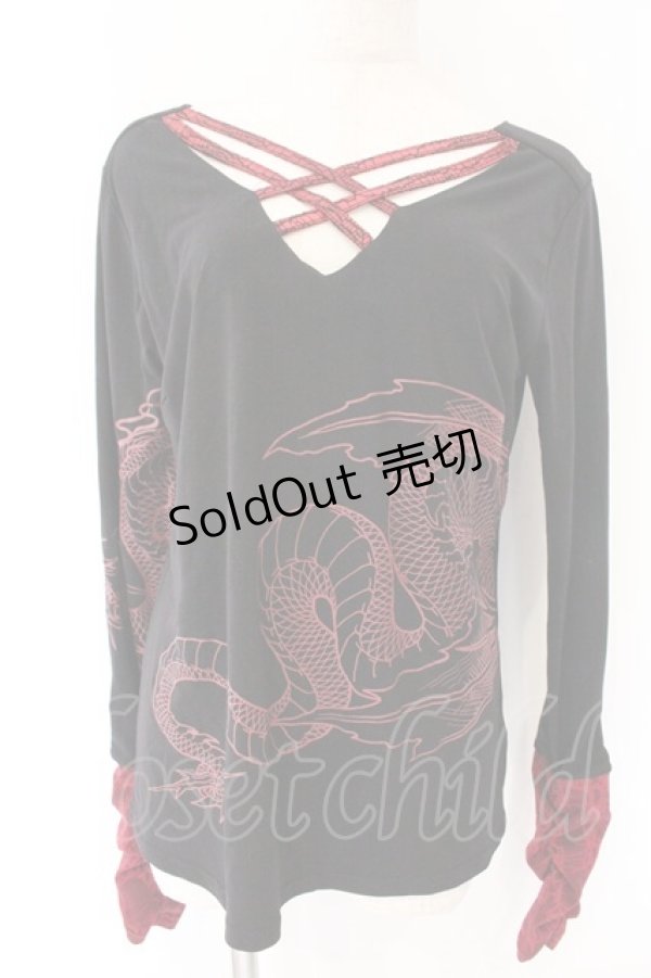 画像1: Qutie Frash / クロスインナーカットソー  ブラック×レッド O-26-04-07-050-QU-TO-OW-OS (1)