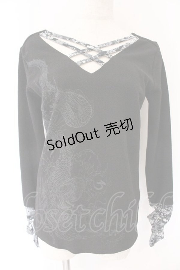 画像1: Qutie Frash / クロスインナーカットソー  ブラック O-26-04-07-051-QU-TO-OW-OS (1)