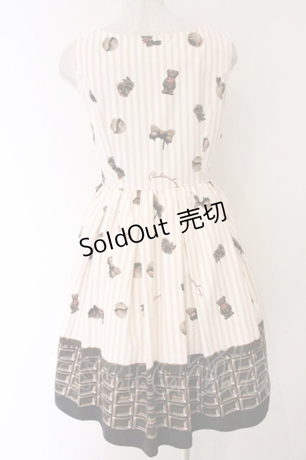 画像3: Ank Rouge / ストライプチョコレート胸リボンジャンパースカート M ピンク O-26-04-07-052-CA-OP-YM-OS (3)