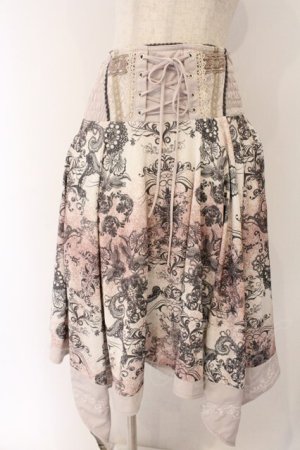 画像: Rozen Kavalier / ボタニカルオーナメント柄スカート  ピンク O-26-04-07-055-OO-SK-OW-OS