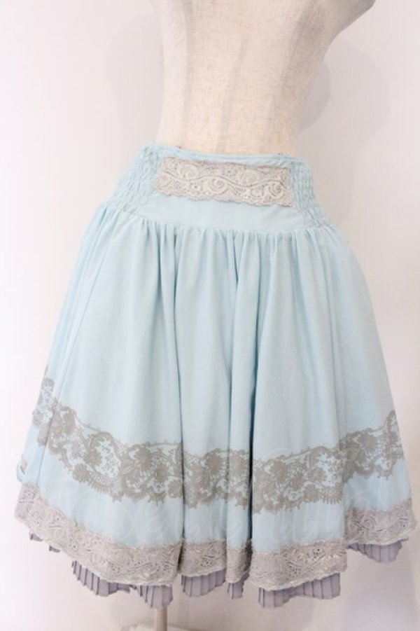 画像4: OZZ ANGELO / チェーン＆ダマスクptリバーシブルスカート  ブルー×グレー O-26-04-07-057-OO-SK-OW-OS (4)