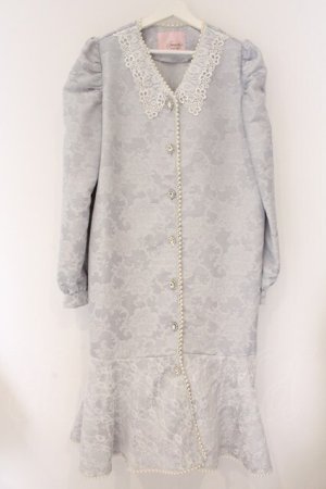 画像: Swankiss / ジャガードワンピースコート  ブルーグレー O-26-04-07-059-CA-OP-OW-OS