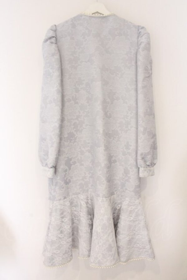 画像2: Swankiss / ジャガードワンピースコート  ブルーグレー O-26-04-07-059-CA-OP-OW-OS (2)