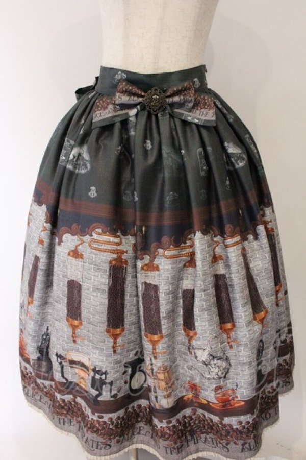 画像1: ALICE and the PIRATES / Fleeting moments〜月下の不思議な珈琲店〜柄スカート  グリーン O-26-04-07-063-PA-SK-OW-OS (1)