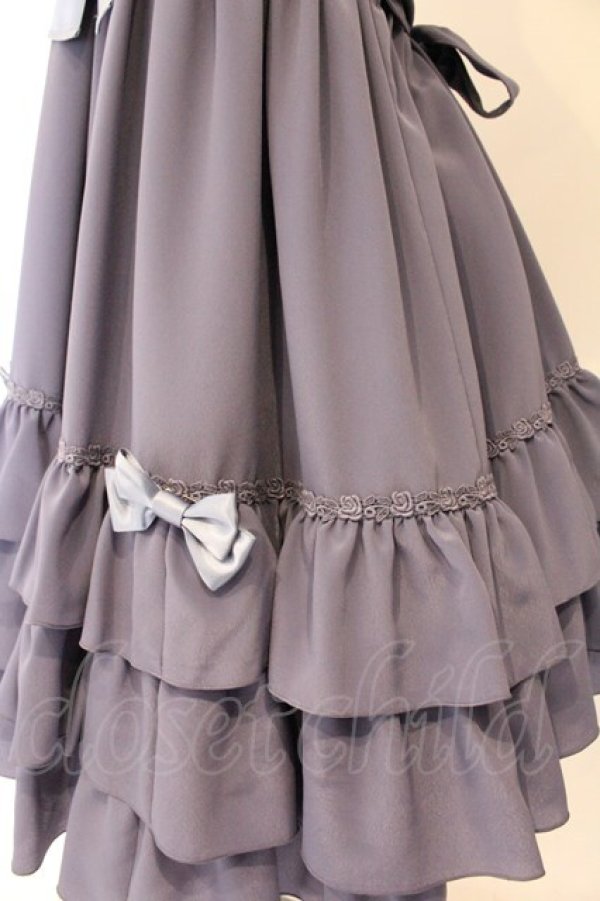 画像3: metamorphose / Ribbonベビードールジャンパースカート  ブルーグレー O-26-04-07-064-ME-OP-OW-OS (3)