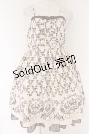 画像: axes femme / 王冠モチーフ入りパネル柄ワンピース M ピンク O-26-04-07-072-AX-OP-OW-OS