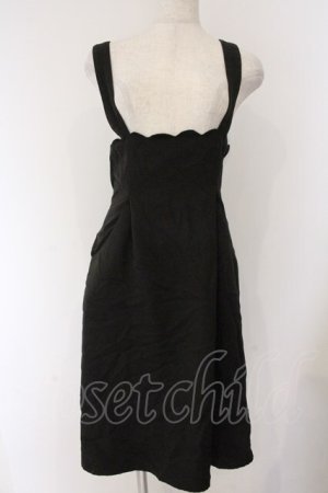 画像: Fi.n.t / サスペンダー付きスカラップハイウエストスカート  クロ O-26-04-07-010-CA-OP-IG-OS