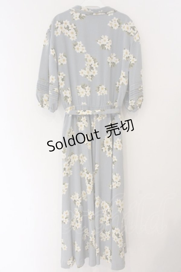 画像3: INGEBORG / 梯子レース花柄半袖ワンピース  サックス O-26-04-07-013-LO-OP-IG-OS (3)