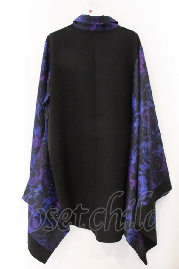 画像3: NieR Clothing / 着物風袖SHIRT【ROSE】　シャツ F ブラック×パープル O-26-04-07-015-PU-BL-OW-OS (3)