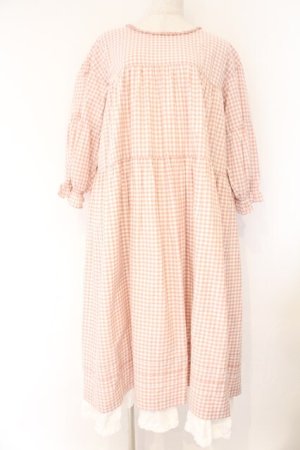 画像: PINK HOUSE / ギンガムチェックレイヤードワンピース  ピンク O-26-04-07-016-LO-OP-IG-OS