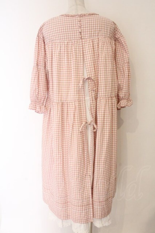 画像4: PINK HOUSE / ギンガムチェックレイヤードワンピース  ピンク O-26-04-07-016-LO-OP-IG-OS (4)