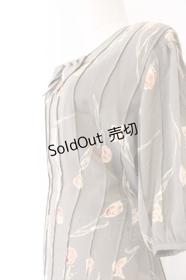 画像2: PINK HOUSE / チューリップ柄セットアップ  グレー O-26-04-07-018-LO-OP-IG-OS (2)