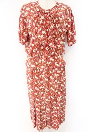 画像: INGEBORG / フラワー総柄セットアップ  アカ O-26-04-07-020-LO-OP-IG-OS