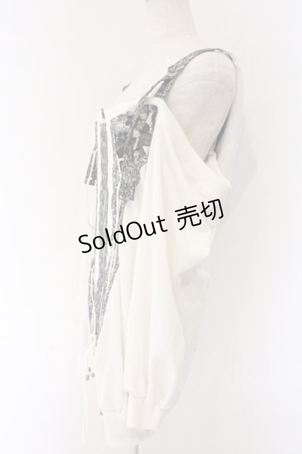 画像2: Qutie Frash / 2店舗限定オフショルパーカー  ホワイト O-26-04-07-022-QU-TO-OW-OS (2)