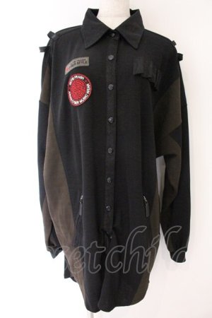 画像: Qutie Frash / ミリタリーロングシャツ  ブラック O-26-04-07-025-QU-TO-OW-OS