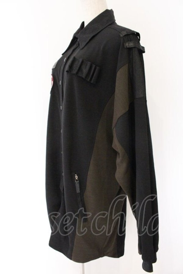 画像2: Qutie Frash / ミリタリーロングシャツ  ブラック O-26-04-07-025-QU-TO-OW-OS (2)