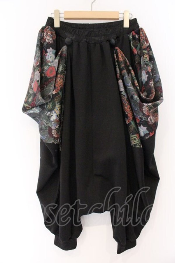 画像1: Qutie Frash / 【気楡茶閃洸】サルエルパンツ  ブラック O-26-04-07-030-QU-PA-OW-OS (1)