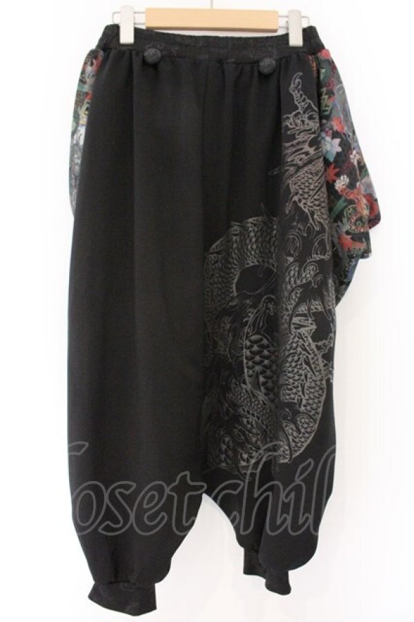 画像2: Qutie Frash / 【気楡茶閃洸】サルエルパンツ  ブラック O-26-04-07-030-QU-PA-OW-OS (2)