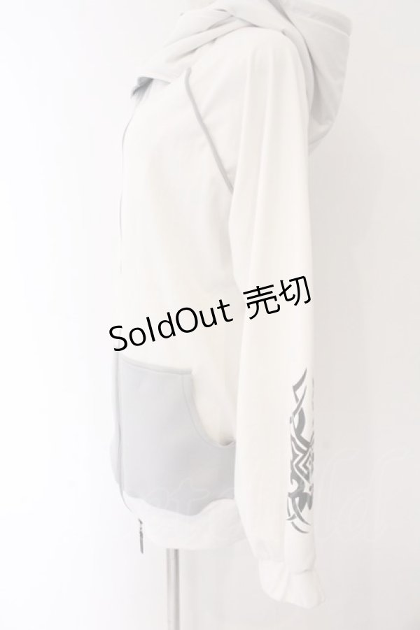 画像2: Qutie Frash / サイバーZIPパーカー  ホワイト O-26-04-07-031-QU-TO-OW-OS (2)