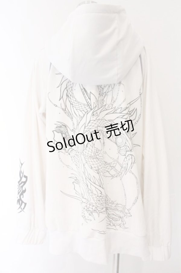 画像3: Qutie Frash / サイバーZIPパーカー  ホワイト O-26-04-07-031-QU-TO-OW-OS (3)