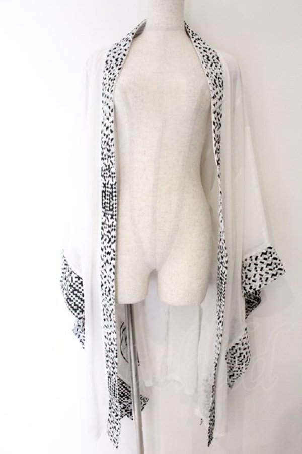 画像1: Qutie Frash / 着物ロングカーデ  ホワイト O-26-04-07-032-QU-TO-OW-OS (1)