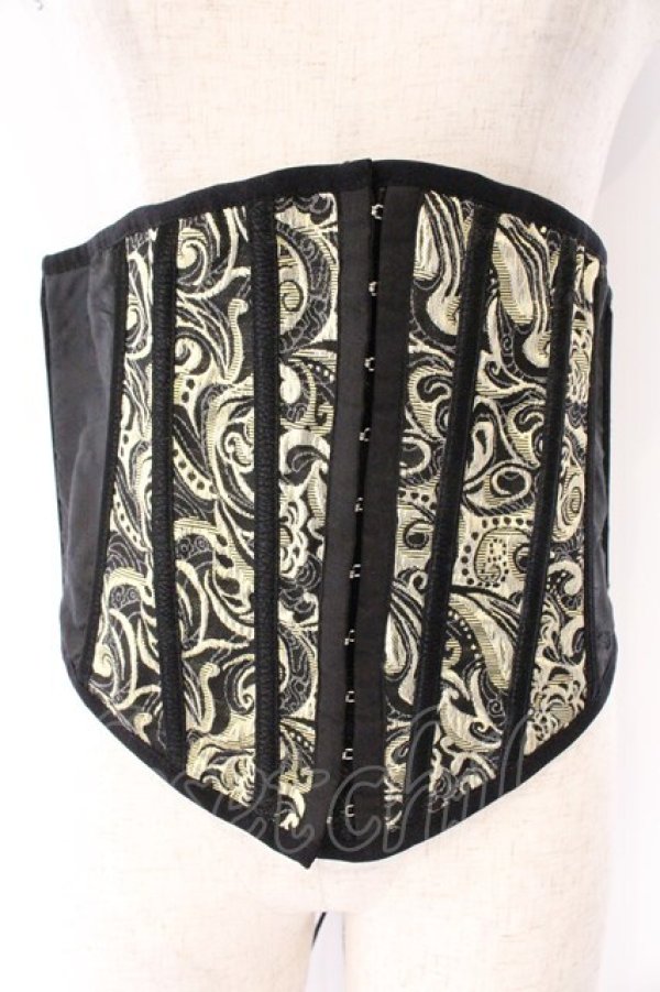 画像1: Qutie Frash / 2023年プレミアム 蘿月コルセット  ブラック×ゴールド O-26-04-07-036-QU-TO-OW-OS (1)