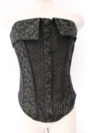画像: Qutie Frash / オーバーバストコルセット  ブラック×グリーン O-26-04-07-037-QU-TO-OW-OS