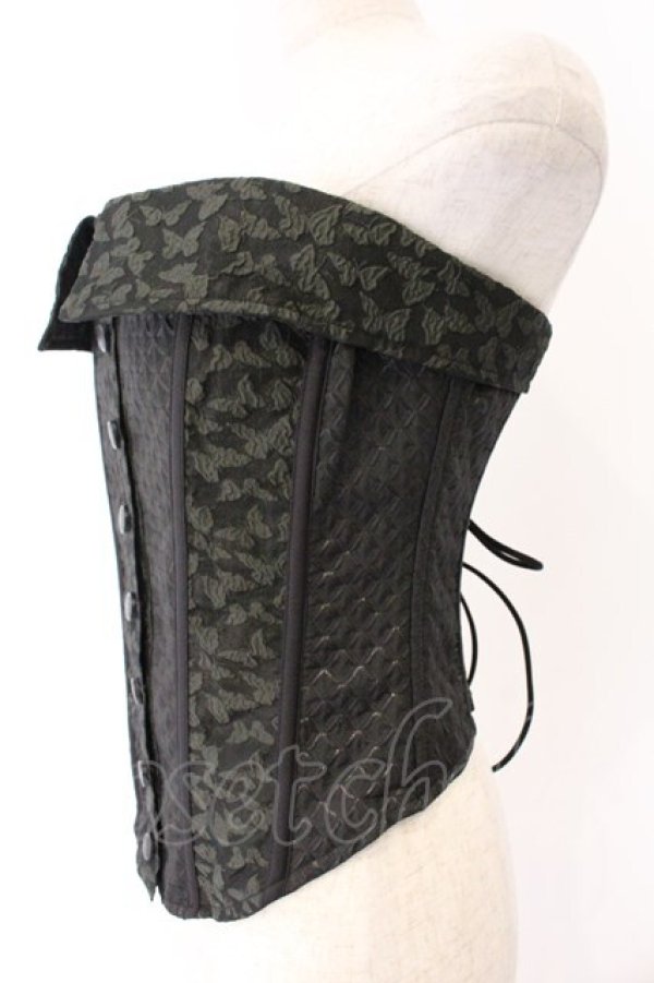 画像2: Qutie Frash / オーバーバストコルセット  ブラック×グリーン O-26-04-07-037-QU-TO-OW-OS (2)