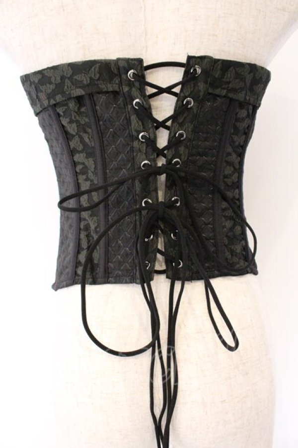 画像3: Qutie Frash / オーバーバストコルセット  ブラック×グリーン O-26-04-07-037-QU-TO-OW-OS (3)