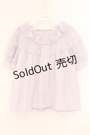 画像: 猫与 鈴草 / ドットチュールスリーブブラウス L ラベンダー O-26-04-09-028-LO-BL-IG-OS