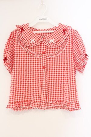 画像: Dark Star Island / ギンガムチェックブラウス L アカ O-26-04-09-030-LO-BL-IG-OS