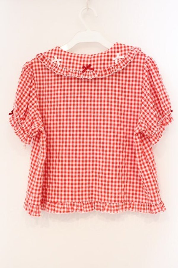 画像4: Dark Star Island / ギンガムチェックブラウス L アカ O-26-04-09-030-LO-BL-IG-OS (4)