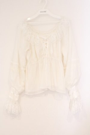 画像: LOLITA他 / ラメ楊柳ブラウス  シロ O-26-04-09-032-LO-BL-IG-OS