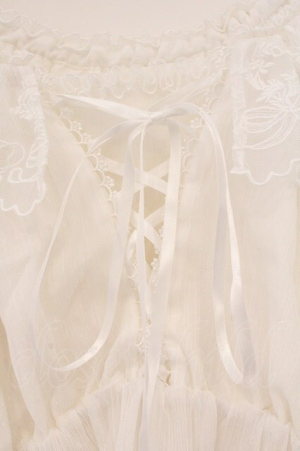 画像2: LOLITA他 / ラメ楊柳ブラウス  シロ O-26-04-09-032-LO-BL-IG-OS (2)