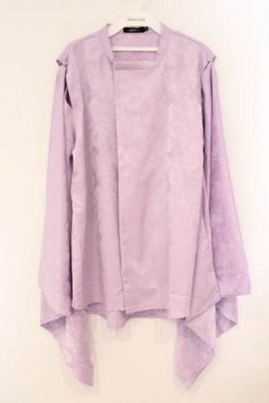 画像: rezen / 鶴ジャガード狩衣風和袖シャツ M 藤色 O-26-04-09-034-LO-BL-IG-OS