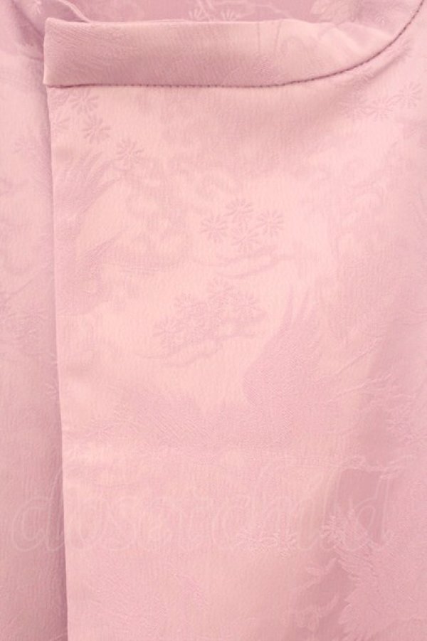 画像2: rezen / 鶴ジャガード狩衣風和袖シャツ M 藤色 O-26-04-09-034-LO-BL-IG-OS (2)