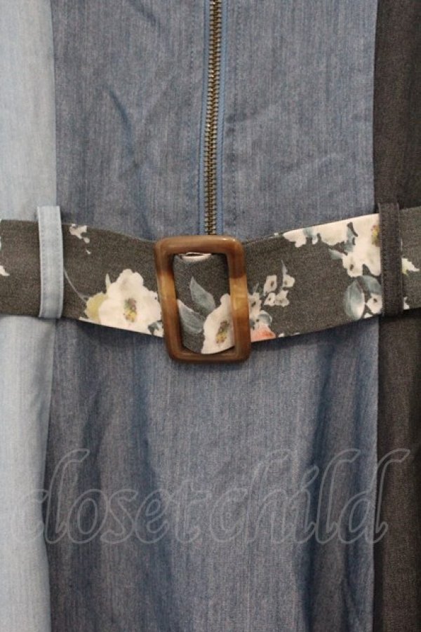 画像2: axes femme / パッチワークワンピース M ブルー O-26-04-09-037-AX-OP-IG-OS (2)