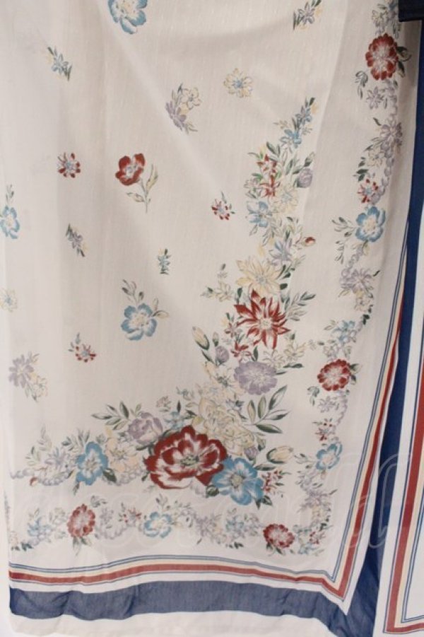 画像2: axes femme / ボタニカルスカーフ柄ワンピース F オフシロ×ネイビー O-26-04-09-042-AX-OP-IG-OS (2)