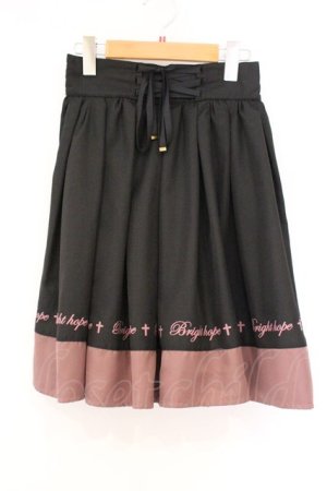 画像: majoretty / 英字ptスカート M クロ×ピンク O-26-04-09-047-GO-SK-OW-OS