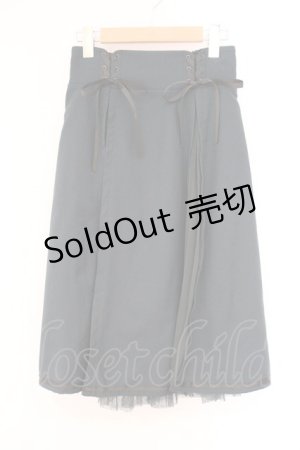 画像: axes femme POETIQUE / レースアッププリーツ切替スカート M グリーン O-26-04-09-048-AX-SK-OW-OS