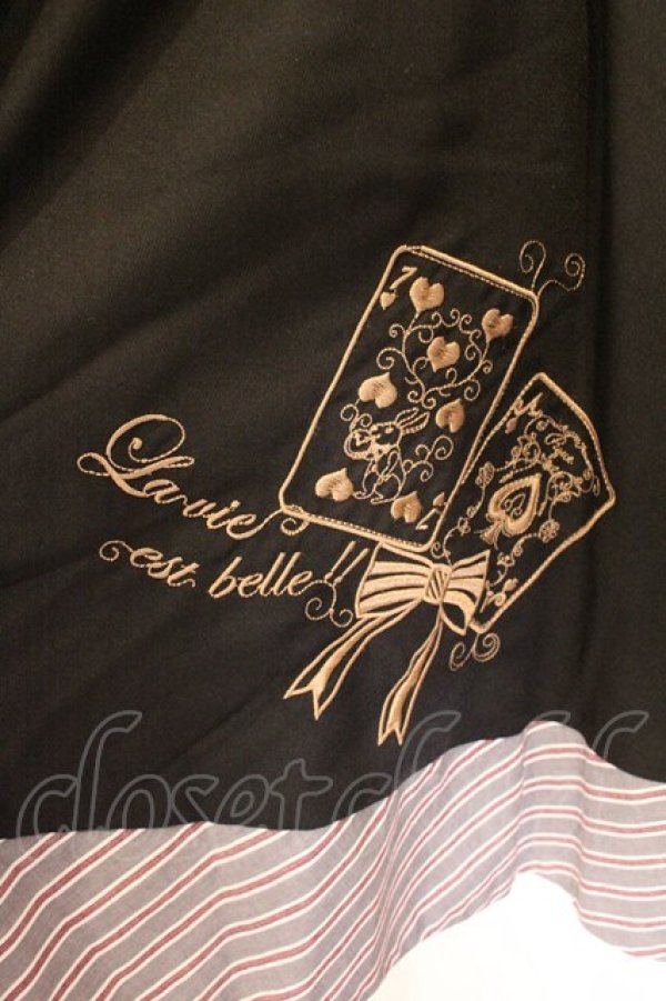 画像2: axes femme POETIQUE / トランプ刺繍サス付スカート M クロ O-26-04-09-049-AX-SK-OW-OS (2)