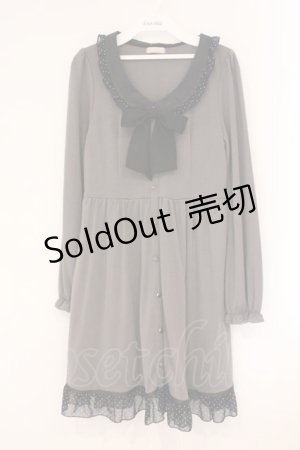 画像: axes femme POETIQUE / ドットフリルカットワンピース M グレー O-26-04-09-055-AX-OP-OW-OS